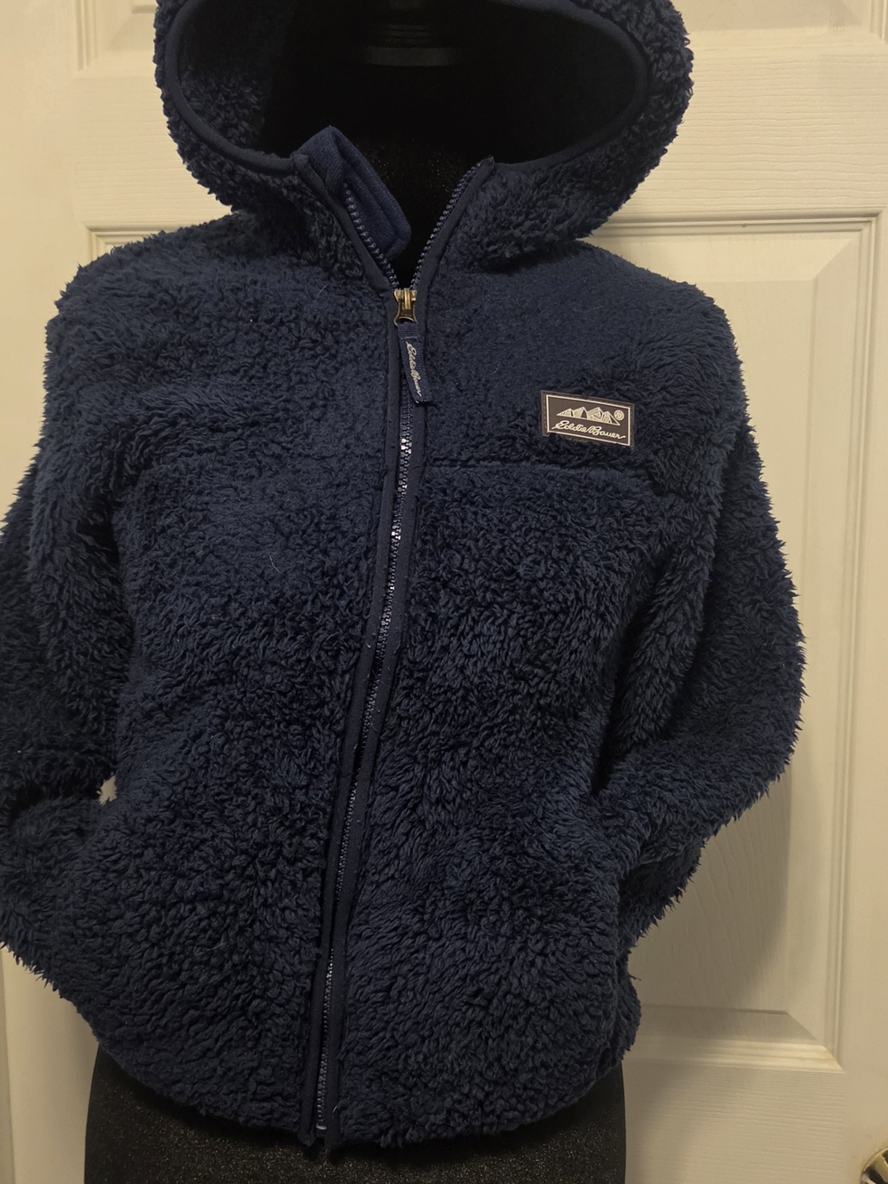 Eddie Bauer Navy Plush Sherpa Hoodie for Kids